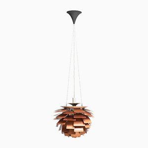 Scandinavian Modern Danish Copper Ceiling Lamp by Poul Henningsen, 1957