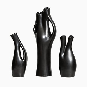 Mangania Vase Set by Lillemor Mannerheim for Upsala Ekeby, 1950s, Set of 3