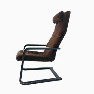 Wood and Velvet Lounge Chair by Alvar Aalto, 1970s