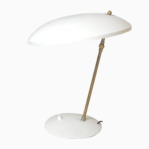 Lampe de Bureau Mid-Century en Aluminium et Laiton, Italie, 1950s