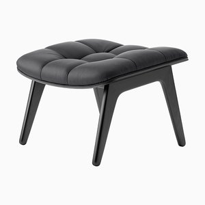 Black Oak & Anthracite Leather Mammoth Ottoman by Rune Krøjgaard & Knut Bendik Humlevik for Norr11