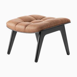 Black Oak & Camel Leather Mammoth Ottoman by Rune Krøjgaard & Knut Bendik Humlevik for Norr11