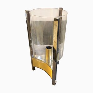 Lampada da tavolo in ottone e vetro di Gaetano Sciolari, Italia, anni '60