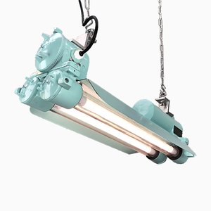 Industrielle Vintage T8 LED Flammensichere Deckenleuchte in Aquamarin