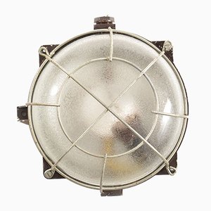 Aplique industrial de baquelita, vidrio y metal, años 50