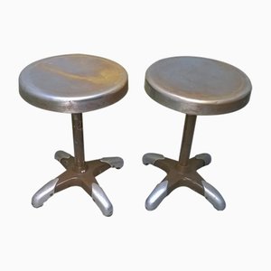 Industrielle Italienische Vintage Metall Hocker, 1930er, 2er Set