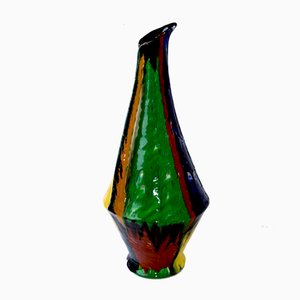 Italian Enamel and Terracotta Vase by Galatina Garrisi, 1950s