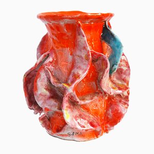 Mid-Century Italian Terracotta Vase by Germano Emanueli