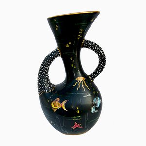 Jarrón italiano de cerámica de Osvaldo O. Dolci, años 50