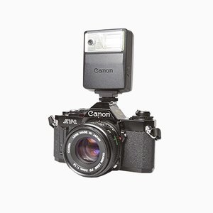 Black AV-1 Camera Set from Canon, 1982