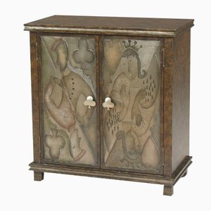 Art Deco Style Lacquered Cupboard from Lam Lee Group, 1980s