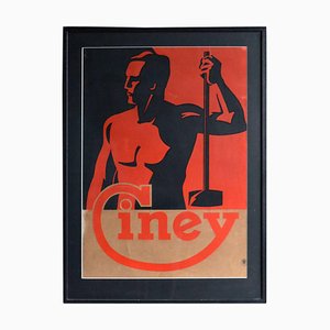 Poster Ciney Art Déco rosso e nero, Belgio, anni '20