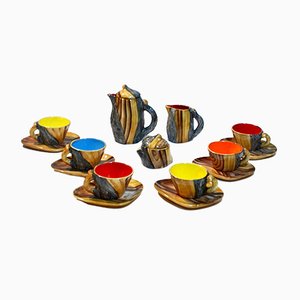 Vintage Vallauris Keramik Tee-Set in Kunstbatik von Grandjean-Jourdan