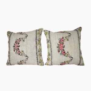 Handwoven Floral Pattern Kilim Pillow Cover