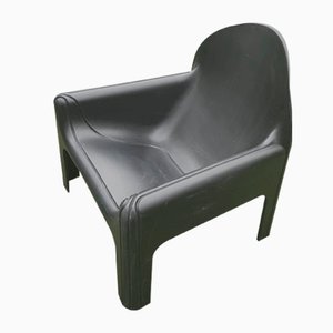 Chaise en Plastique Noir par Gae Aulenti pour Kartell, 1970s