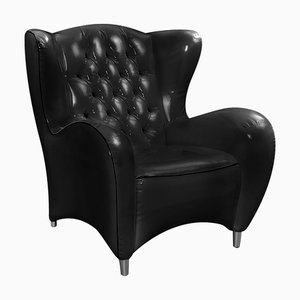 Glossy Black Schinke Armchair by Giorgio Tesi for VGnewtrend