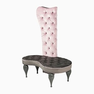 Gray and Pink Honey Moon Velvet Carlos Armchair from VGnewtrend