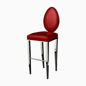 Red Leather New Vovo Stool from VGnewtrend