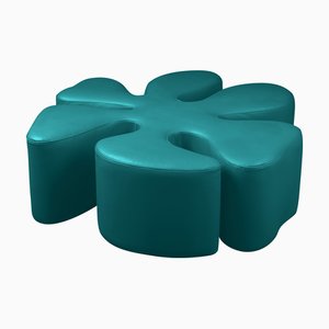 Green Leather Margaret Pouf from VGnewtrend