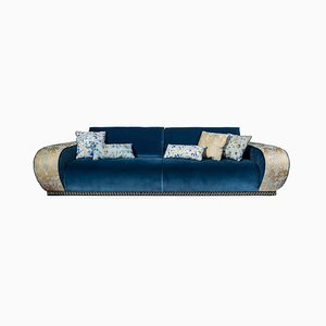 Canapé en Velours Bleu par Slow+Fashion+Design pour VGnewtrend