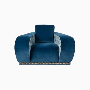Blauer Napoli Eticaliving Sessel aus Samt von Slow + Fashion + Design für VGnewtrend