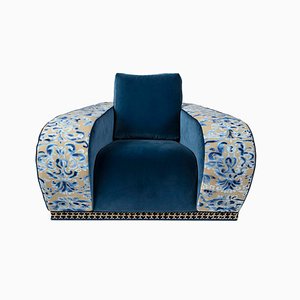 Blue Velvet Firenze Eticaliving Armchair by Slow+Fashion+Design for VGnewtrend
