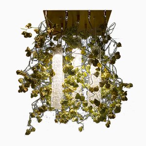 Flower Power Deckenlampe mit Murano Glas und Physalis Blumen von Vgnewtrend