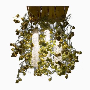 Lampada da soffitto Flower Power con vetro di Murano e fiori di Physalis di VGnewtrend