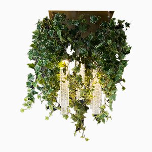 Flower Power Kronleuchter mit Muranoglas und künstlichem Efeu von VGnewtrend