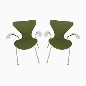 Set of Vintage 3207 Dining Chairs by Arne Jacobsen for Fritz Hansen, 1980s