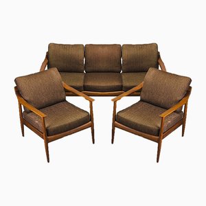 Juego de salón danés de teca de Walter Knoll, años 60. Juego de 3