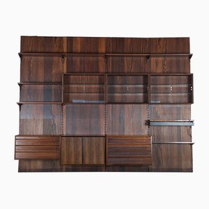 Large Rosewood Modular Wall Shelving System by Poul Cadovius for Cado, 1950s