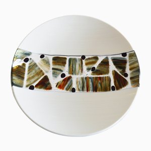 Plato Pope T30 de cristal de Murano color marfil de Stefano Birello para VeVe Glass