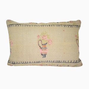 Handgewebter türkischer Kelim Kissenbezug mit Blumenmuster von Vintage Pillow Store Contemporary