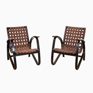 Bentwood Armchairs by Jan Vanek for UP Závody, 1930s, Set of 2