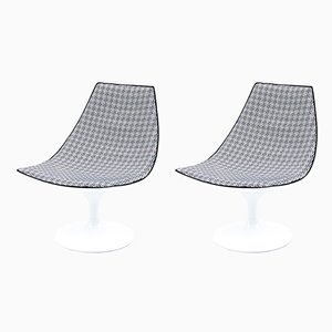 Set de Chaises Pivotantes en Fibre de Verre Laquées Blanches, 1970s