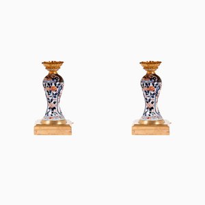 Antique Imari Porcelain Lamps, Set of 2