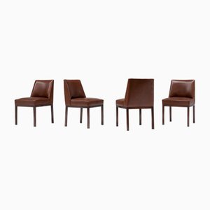 Brown Louise Chairs by Jules Wabbes for Mobilier Universel, 1960s, Set of 4