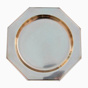 Bandeja hexagonal italiana de latón macizo, años 70
