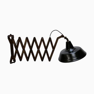 Mid-Century Black Enamel & Iron Scissor Wall Light, 1950s