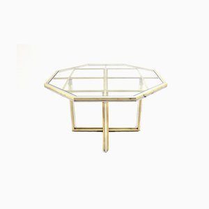 Mid-Century Brass and Chrome Dining Table, 1970s
