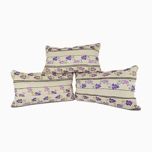 Funda de cojín kilim floral de Vintage Pillow Store Contemporary. Juego de 3