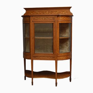 Niedrige antike edwardianische Vitrine mit Intarsien