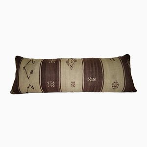 Funda de cojín lumbar bohemia de lana kilim teñida de Vintage Pillow Store Contemporary