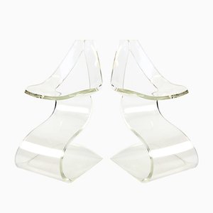 Sedia scultorea in vetro acrilico di Michel Dumas per Atelier Michel Dumas, anni '70