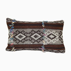 Funda de cojín turca de pelo de cabra y lana kilim tejida a mano de Vintage Pillow Store Contemporary