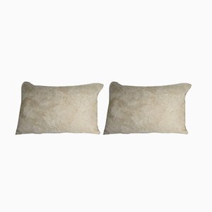 Woven Angora Wool Shag Carpet Pillow Covers, Set of 2
