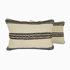 Fundas de cojín lumbar turcas de kilim de Vintage Pillow Store Contemporary. Juego de 2