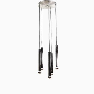 Tubular Chrome Cascade 5-Light Pendant from Doria Leuchten, 1970s