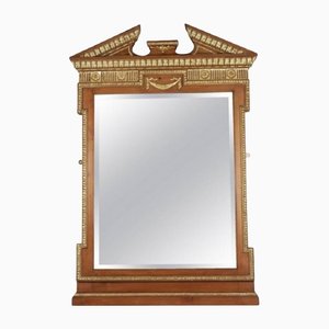 Espejo neoclásico de madera dorada y estuco, estilo Charles X antiguo